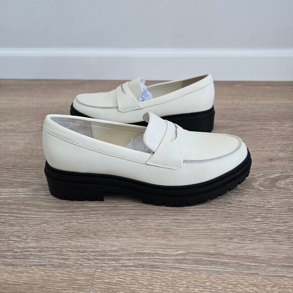 Quince Women’s Italian Leather Lug Sole Loafer Bone Size 8 MSRP $98 New In Box - Picture 11 of 14